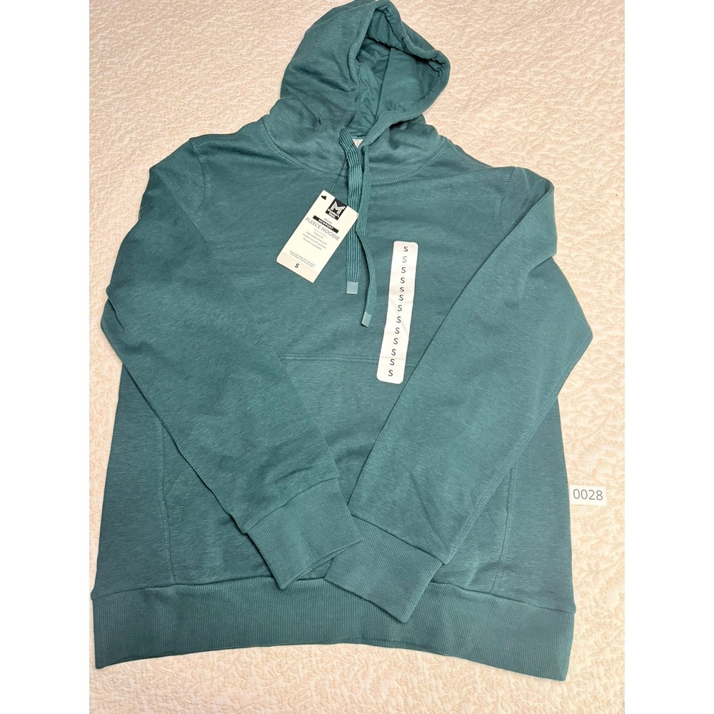 Members Mark Newport Mens Fleece Hoodie Teal Green Heather Sweatshirt Small NWT